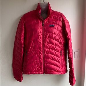 Woman’s Patagonia Goose Down Filled Pink Full Zip Jacket Med